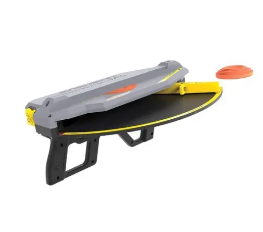 Ruční vrhač terčů Caldwell Claymore Pull-Pup Ruční vrhač asfaltových terčů Claymore Pull-Pup dokáže vystřelit standardní, midi a mini terče na vzdálenost více než 55 metrů. Dvojitá pojistka pro polohu rukou mimo dráhu terče.